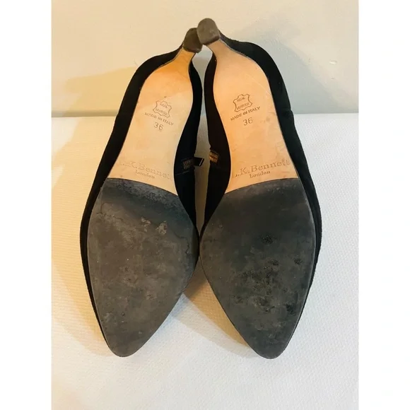 L.K. BENNETT LONDON Suede Black booties Shoes Size 36 A